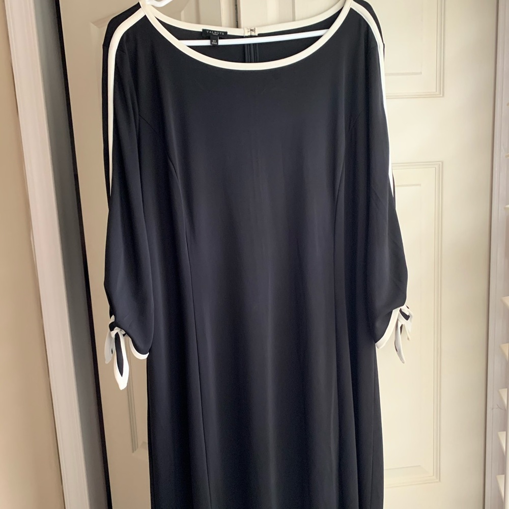 Talbots black with ivory pipping dress